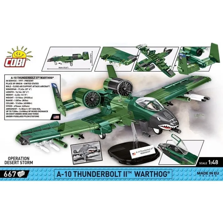 Cobi, Armed Forces, samolot szturmowy armii USA A-10 Thunderbolt II Warthog, 667 klocków