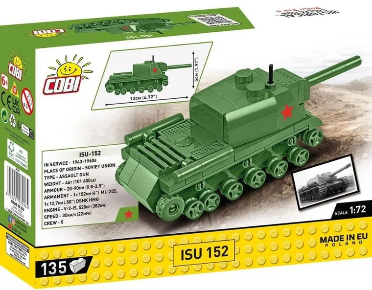 Cobi, Historical Collection WWII, czołg ISU 152, klocki, 135 elementów