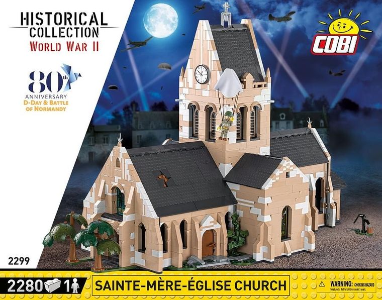 Cobi, Historical Collection WWII, Kościół w Sainte-Mere-Eglise, klocki, 2280 elementów