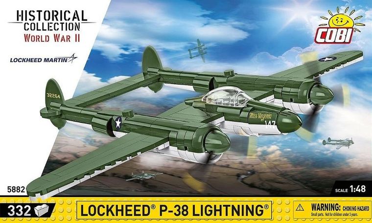 Cobi, Historical Collection WWII, Lockheed P-38 Lightning, klocki, 332 elementy