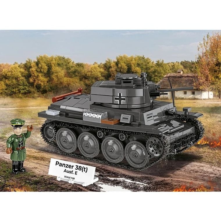 Cobi, Historical Collection, WWII, Panzer, 38(T)/CKD LT VZ.38, klocki, 1:28, 690 elementów