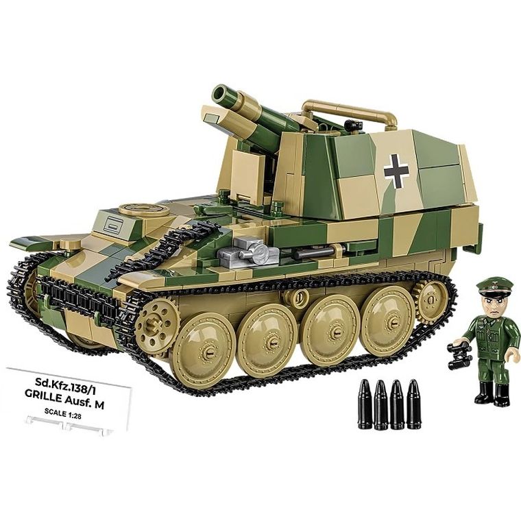 Cobi, Historical Collection, WWII, Sd. Kfz., 138/1 GRILLE Ausf M Świerszcz, klocki, 1:28, 720 elementów