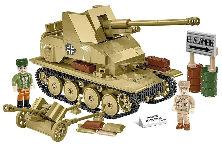 Cobi, Historical Collection WWII, Sd.Kfz. 139 Marder III, czołg, 1:35, klocki, 486 elementów