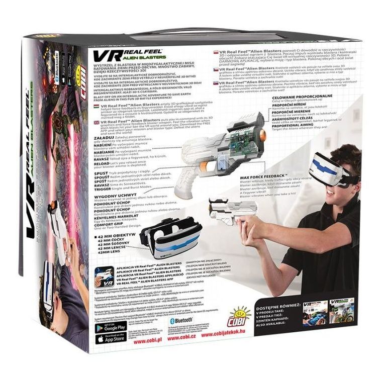 Cobi, VR Real Feel, Alien Blaster, symulator rzeczywistości i gra 3D