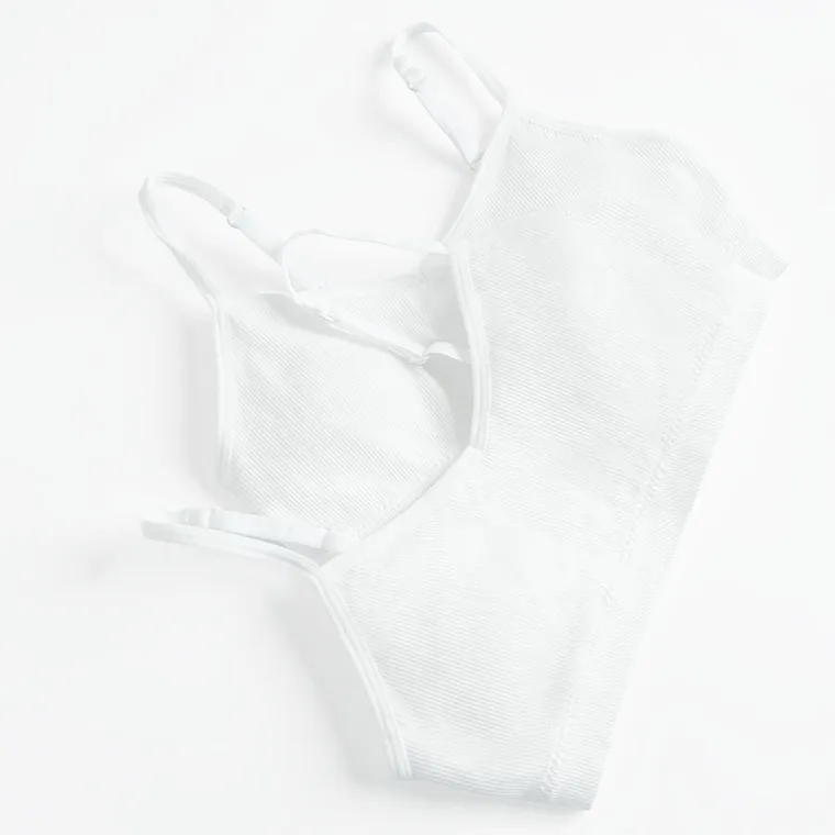 Cool Club, Biustonosz dziewczęcy, prążkowany, biały, mikrofibra, zestaw, 2 szt.