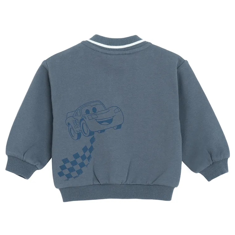 Cool Club, Bluza bejsbolówka chłopięca, rozpinana, niebieska, Auta