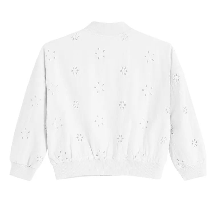 Cool Club, Bluza bomberka dziewczęca, rozpinana, biała