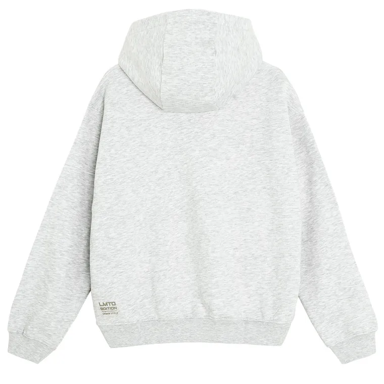 Cool Club, Bluza chłopięca z kapturem, ocieplana, oversize, szara