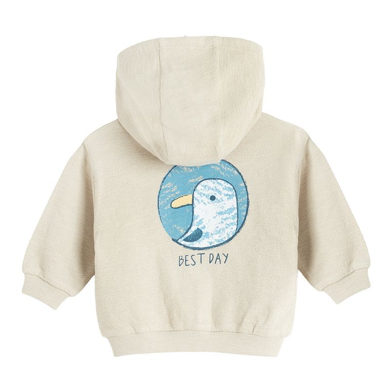 Cool Club, Bluza chłopięca z kapturem, rozpinana, beżowa