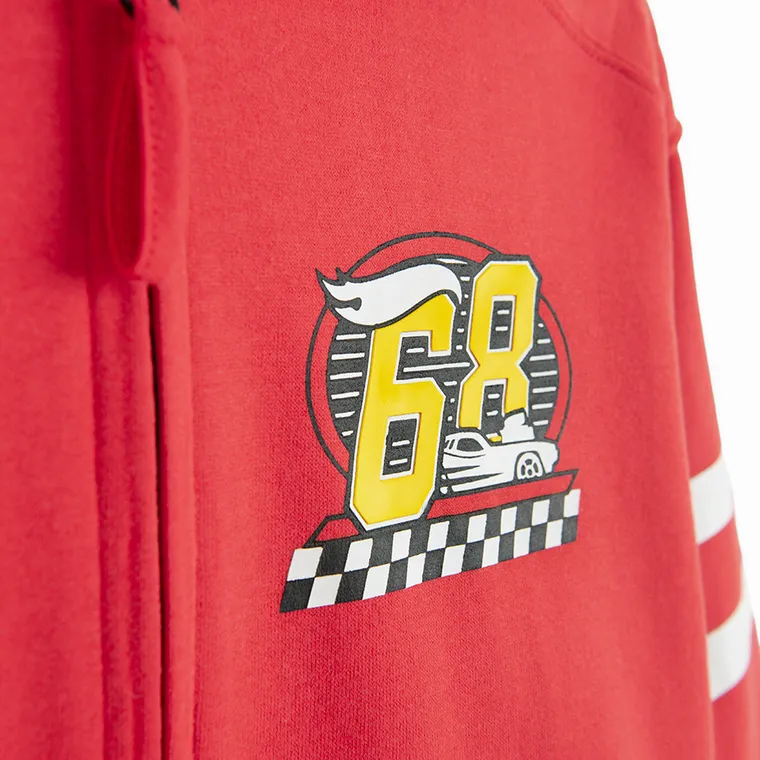 Cool Club, Bluza chłopięca z kapturem, rozpinana, czerwona, Hot Wheels