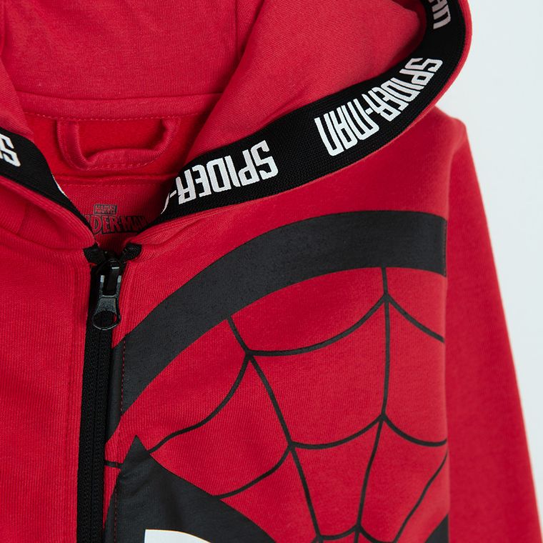 Cool Club, Bluza chłopięca z kapturem, rozpinana, czerwona, Spider-Man