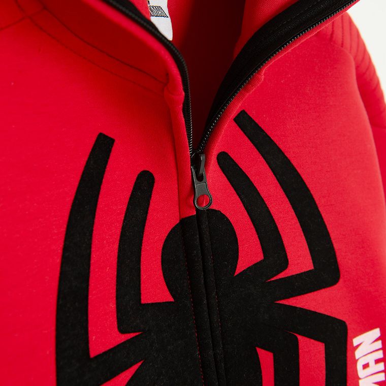 Cool Club, Bluza chłopięca z kapturem, rozpinana, czerwona, Spider-Man