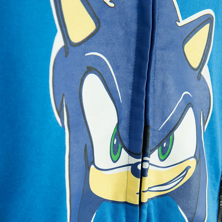 Cool Club, Bluza chłopięca z kapturem, rozpinana, niebieska, Sonic the Hedgehog