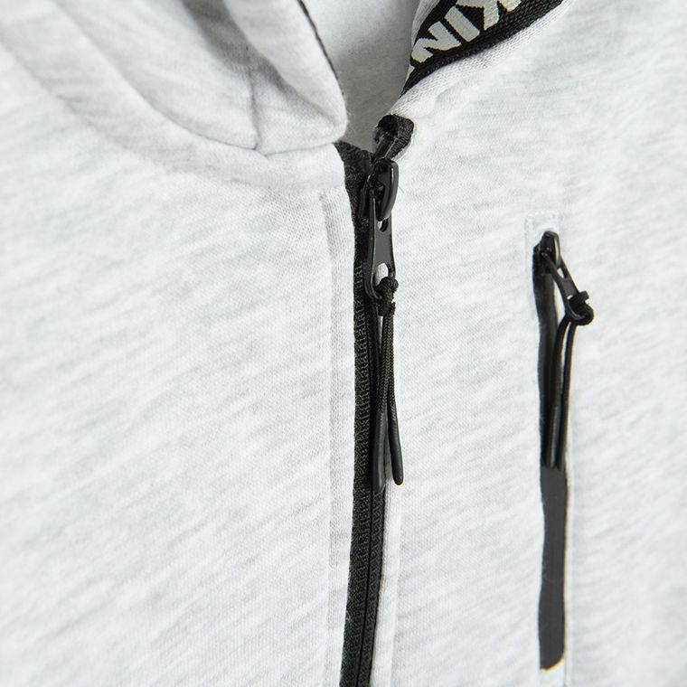 Cool Club, Bluza chłopięca z kapturem, rozpinana, ocieplana, szara melanż