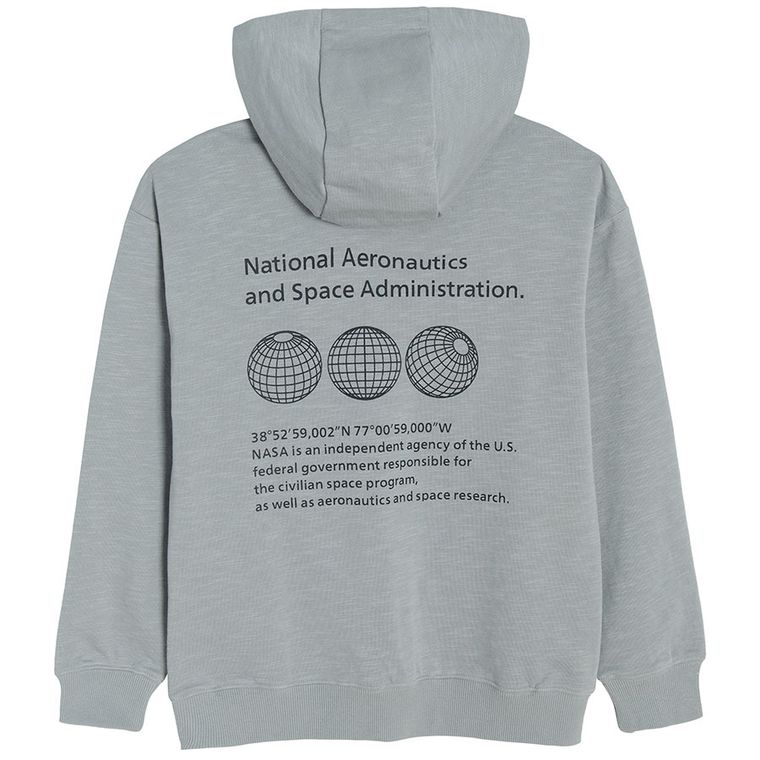 Cool Club, Bluza chłopięca z kapturem, szara, NASA