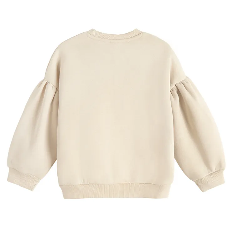 Cool Club, Bluza dziewczęca, ocieplana, beżowa