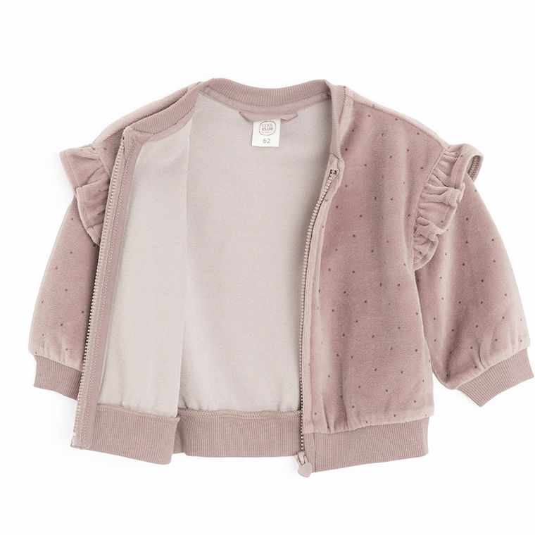 Cool Club, Bluza dziewczęca, rozpinana, welurowa, fioletowa