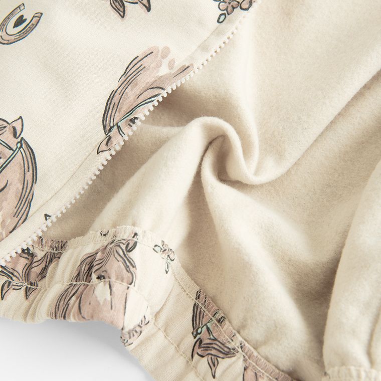 Cool Club, Bluza dziewczęca z kapturem, rozpinana, beżowa