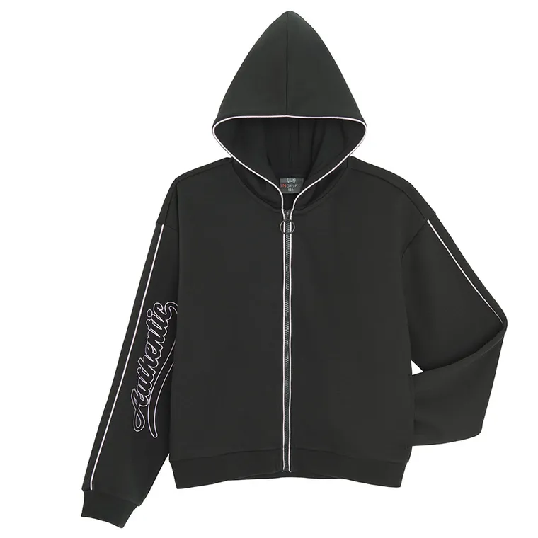 Cool Club, Bluza dziewczęca z kapturem, rozpinana, czarna