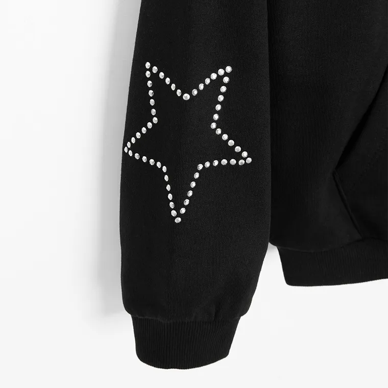 Cool Club, Bluza dziewczęca z kapturem, rozpinana, czarna