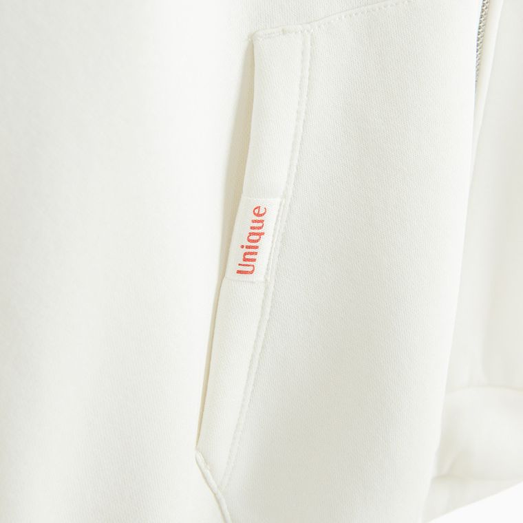 Cool Club, Bluza dziewczęca z kapturem, rozpinana, ocieplana, biała