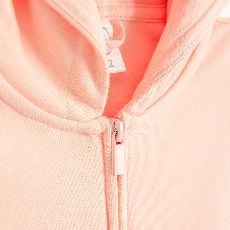 Cool Club, Bluza dziewczęca z kapturem, rozpinana, pomarańczowa