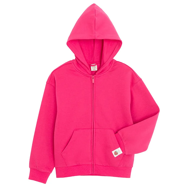 Cool Club, Bluza dziewczęca z kapturem, rozpinana, różowa