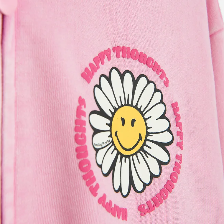 Cool Club, Bluza dziewczęca z kapturem, rozpinana, różowa, SmileyWorld