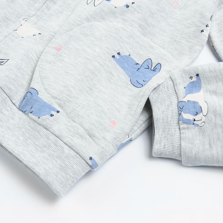 Cool Club, Bluza dziewczęca z kapturem, rozpinana, szara