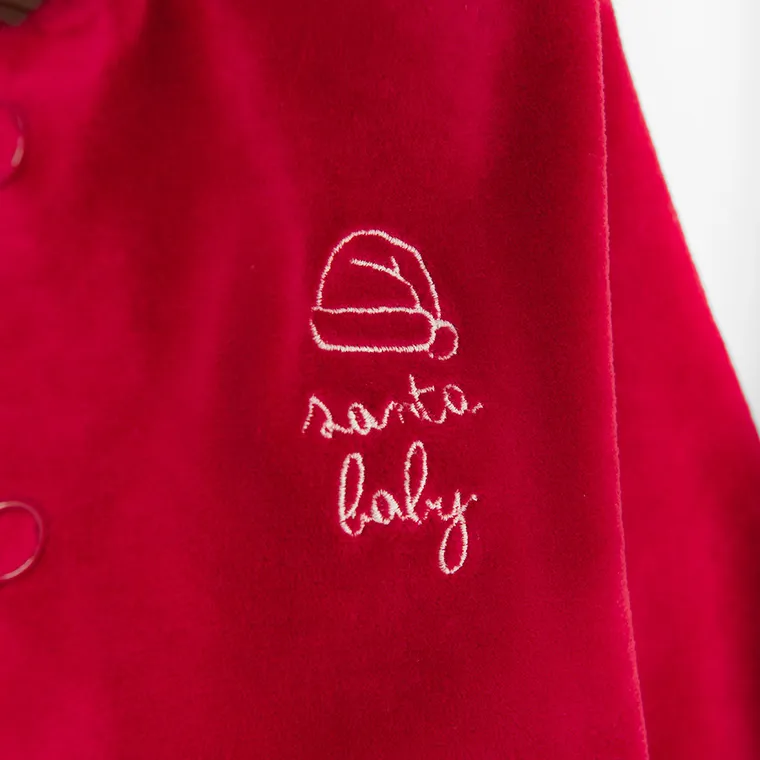 Cool Club, Bluza niemowlęca z kapturem, rozpinana, welurowa, czerwona