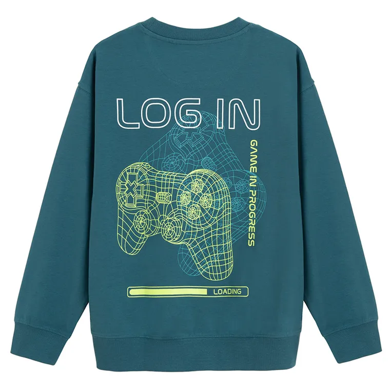 Cool Club, Bluzka chłopięca z długim rękawem, ciemnozielona