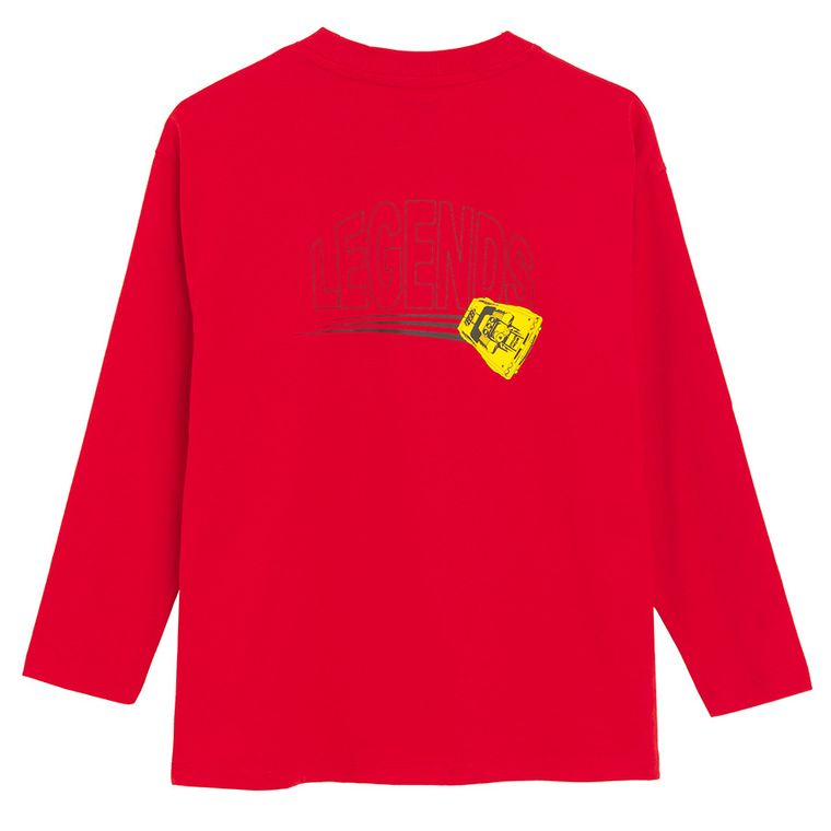 Cool Club, Bluzka chłopięca z długim rękawem, czerwona, Hot Wheels