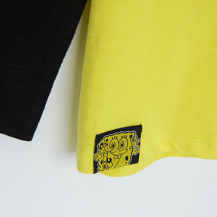 Cool Club, Bluzka chłopięca z długim rękawem, żółto-czarna, SpongeBob
