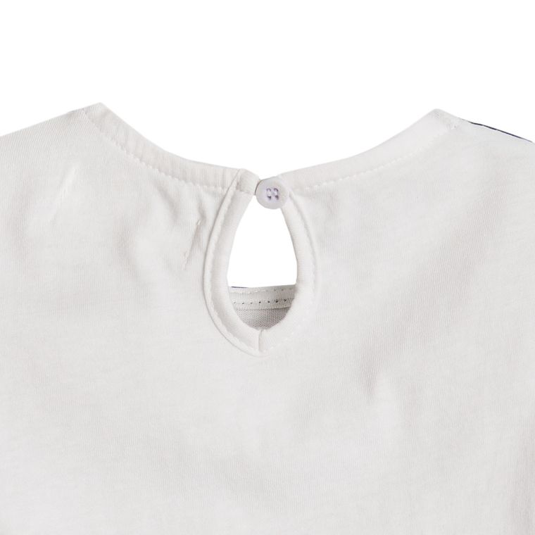 Cool Club, Bluzka dziewczęca z długim rękawem, biała, granatowy kołnierzyk