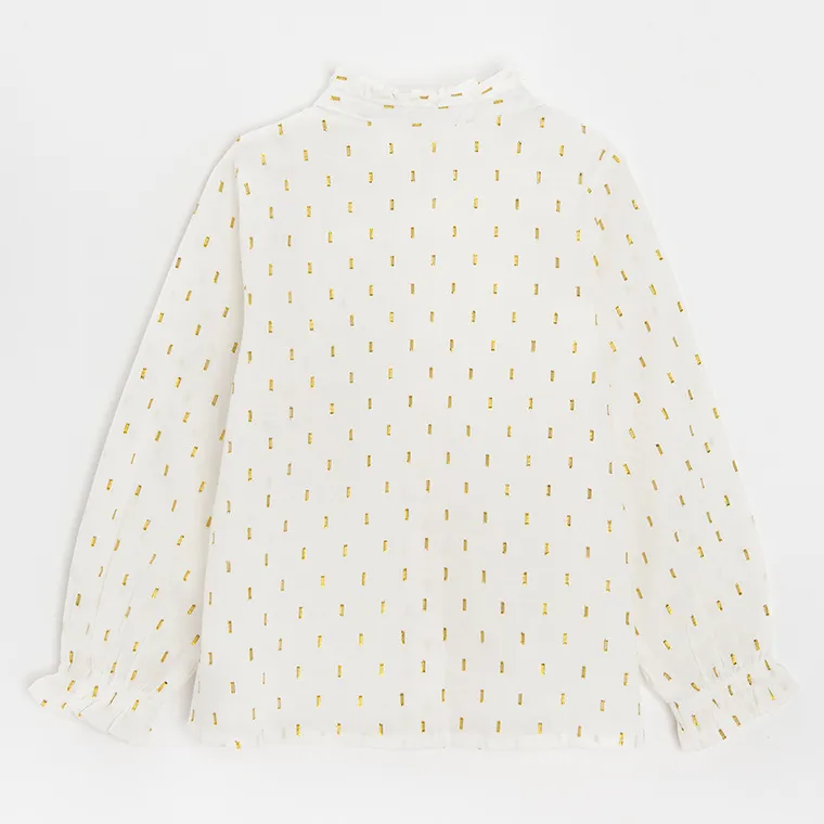 Cool Club, Bluzka dziewczęca z długim rękawem, ecru