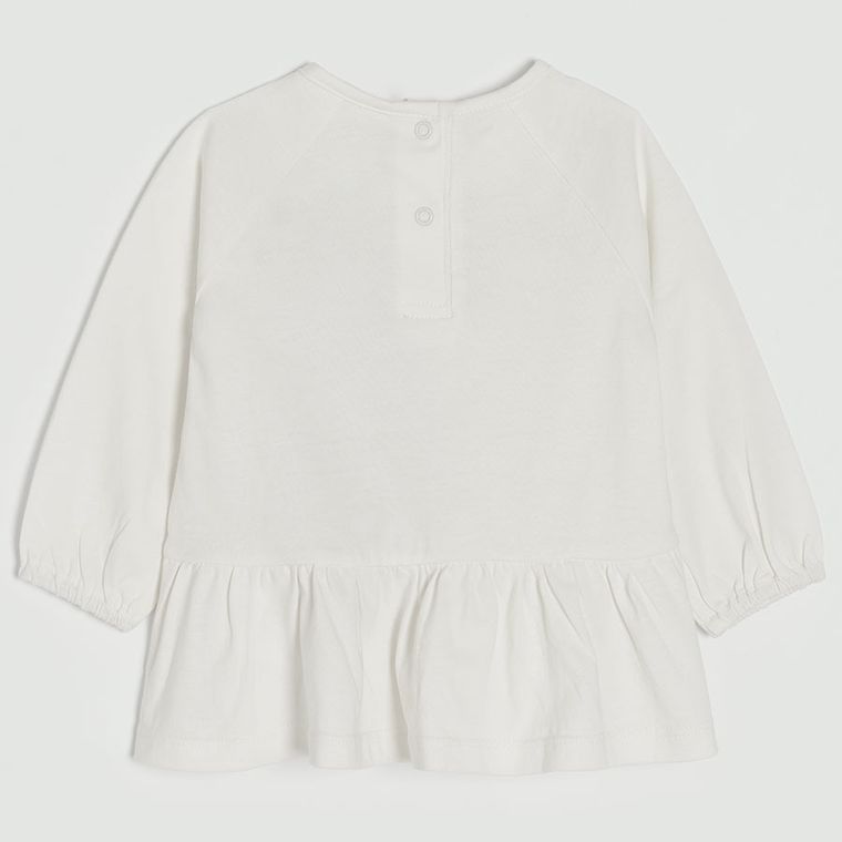 Cool Club, Bluzka dziewczęca z długim rękawem, ecru, Świnka Peppa