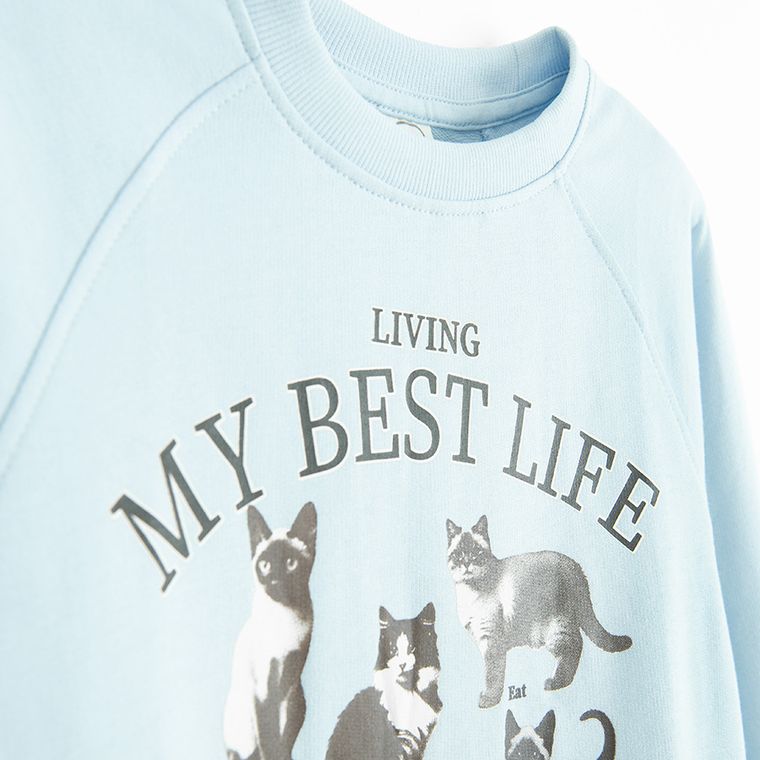 Cool Club, Bluzka dziewczęca z długim rękawem, niebieska