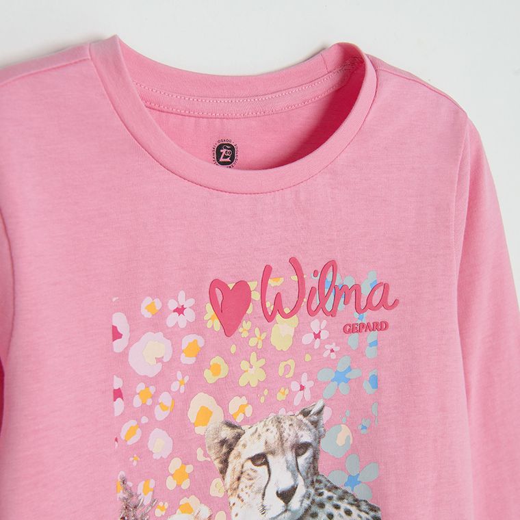 Cool Club, Bluzka dziewczęca z długim rękawem, różowa