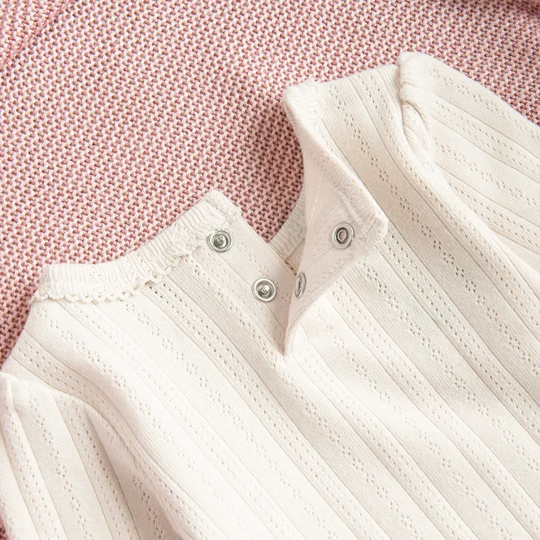 Cool Club, Body dziewczęce z długim rękawem, beżowe