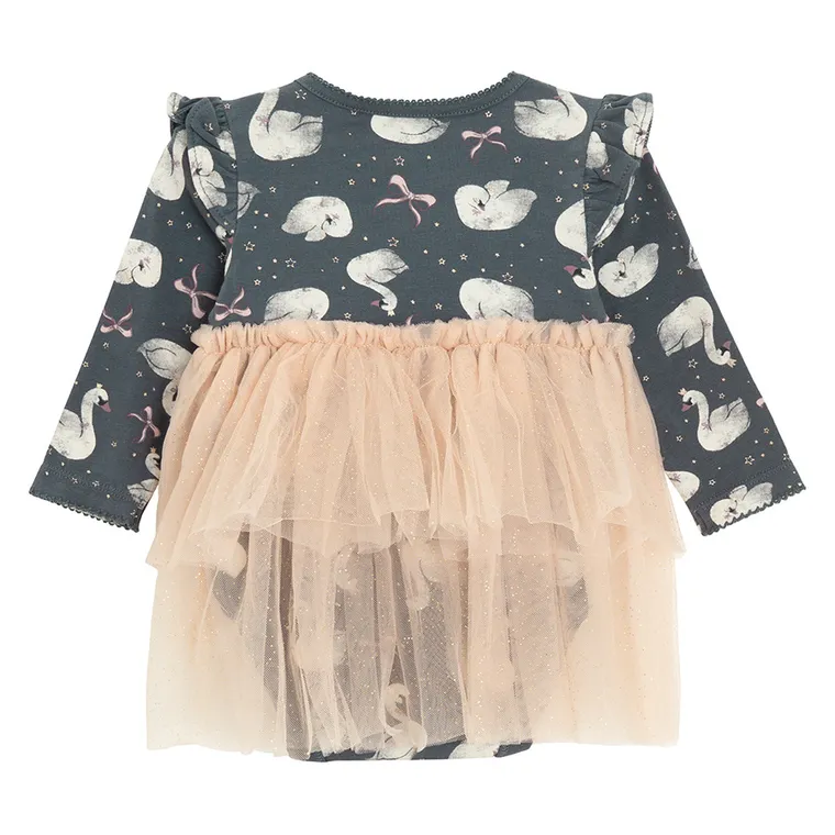 Cool Club, Body dziewczęce z długim rękawem, granatowo-różowe