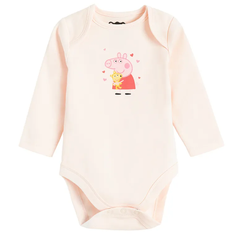Cool Club, Body dziewczęce z długim rękawem, mix, Świnka Peppa, zestaw, 3 szt.