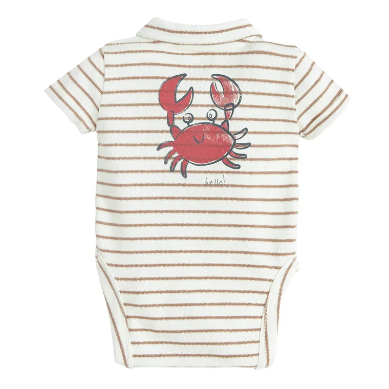 Cool Club, Body polo chłopięce z krótkim rękawem, frotte, beżowe