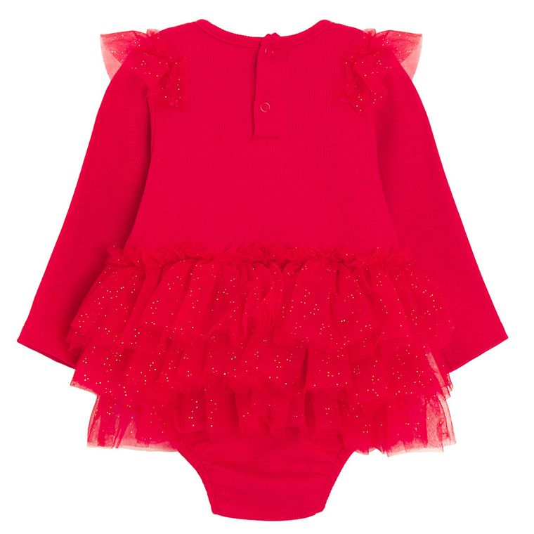 Cool Club, Body sukienka dziewczęce z długim rękawem, czerwone