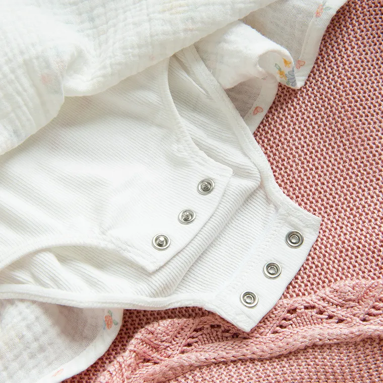 Cool Club, Body sukienka dziewczęce z długim rękawem, muślinowe, białe