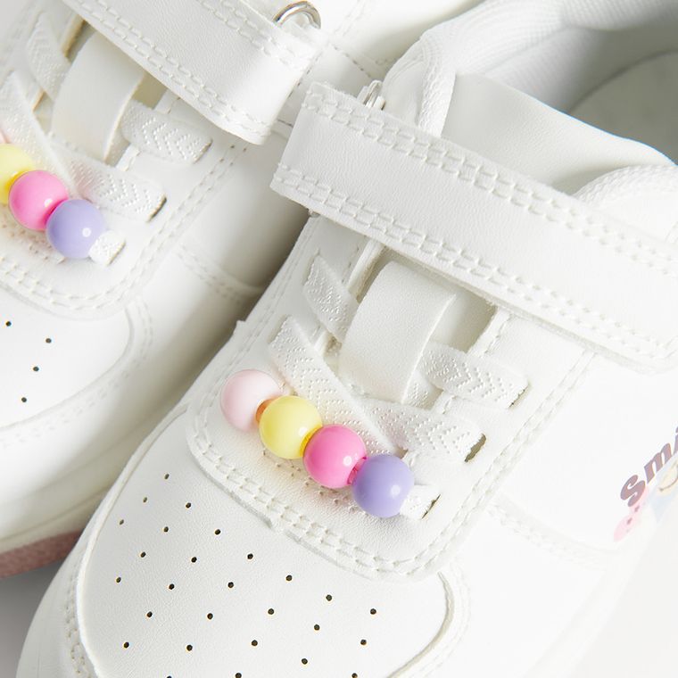 Cool Club, Buty sportowe dziewczęce, białe, SmileyWorld