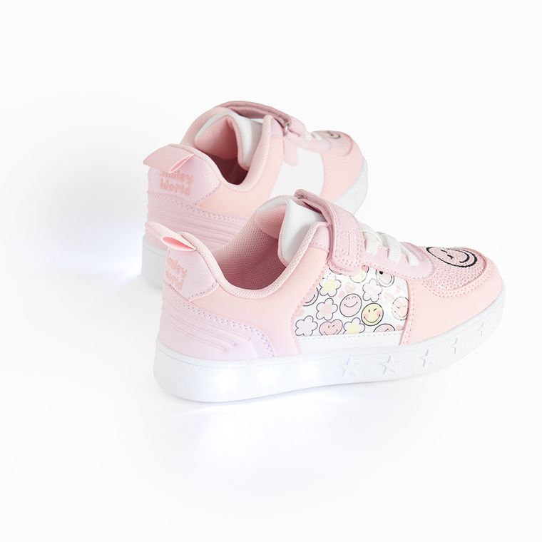 Cool Club, Buty sportowe dziewczęce, różowe, świecąca podeszwa, SmileyWorld