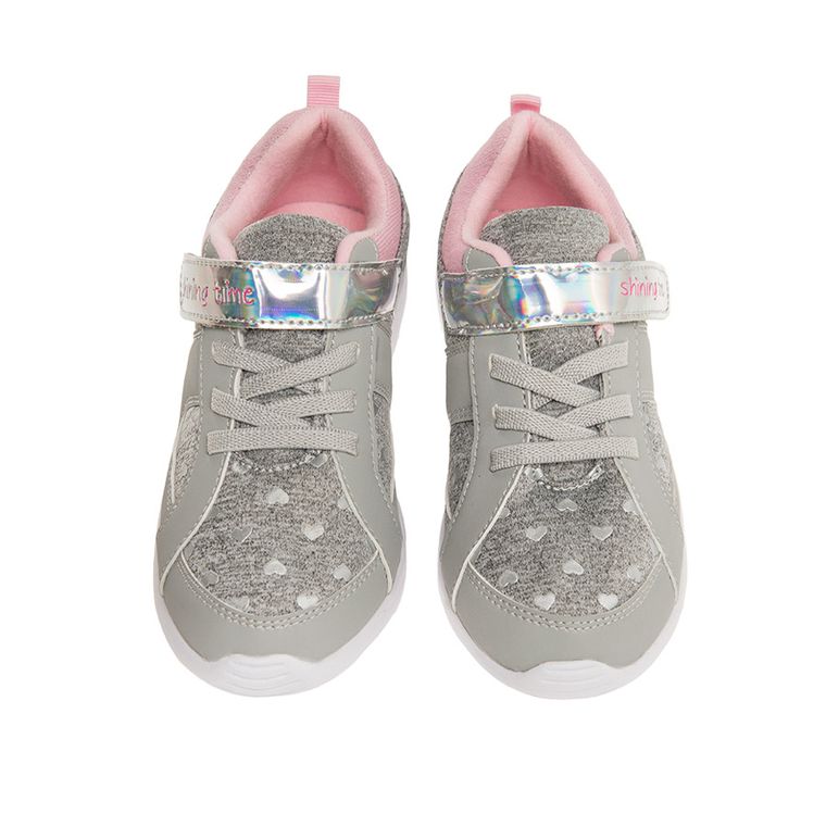 Cool Club, Buty sportowe dziewczęce, szare, serca