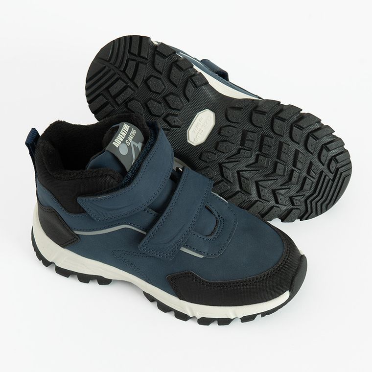 Cool Club, Buty zimowe chłopięce, niebieskie, ocieplane, skórzana wkładka