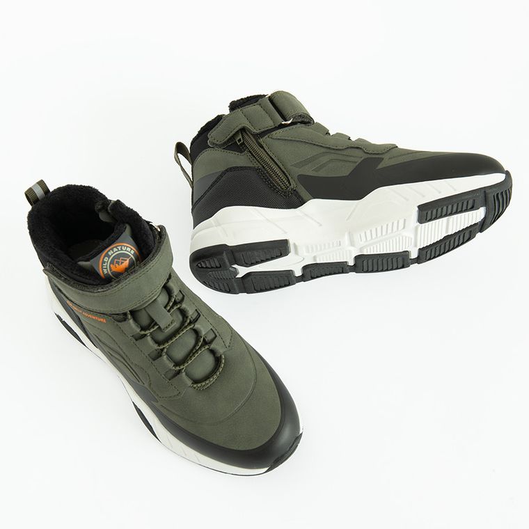 Cool Club, Buty zimowe, zielone, ocieplane, skórzana wkładka