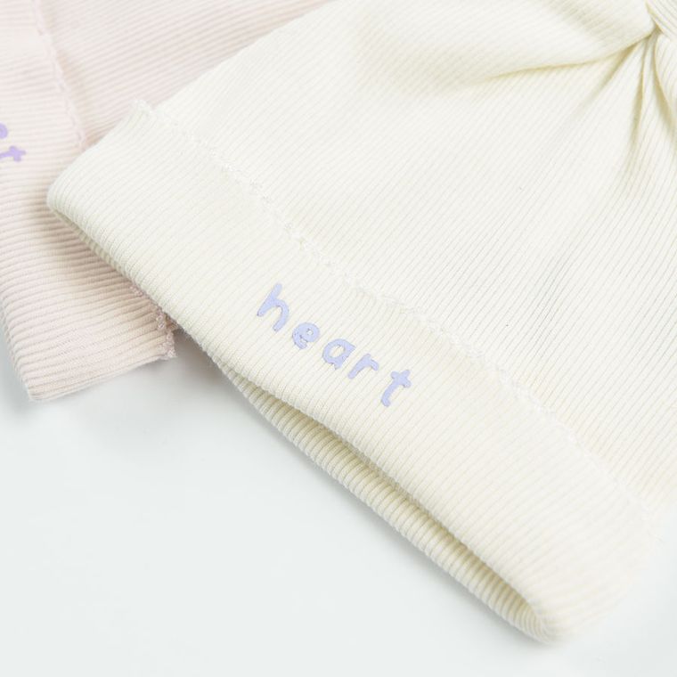 Cool Club, Czapka dziewczęca, ecru, różowa, zestaw, 2 szt.